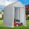 thumbnail image 3 of Carport,  Heavy Duty Outdoor Storage Shed with Roll-up Zipper Door, Waterproof Storage Tent Shelter Car Canopy Portable Shelter Outdoor Garage for Motorcycle, Bike, Garden Tools, Grey, 3 of 8