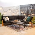 thumbnail image 2 of Linon Turner Lightweight Outdoor Sectional with Black Cushions, Black Aluminum, 2 of 14