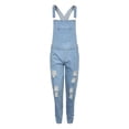 thumbnail image 2 of DYMADE Men's Solid Denim Overalls Loose Fit Suspender Rompers Denim Bib Pants, 2 of 5
