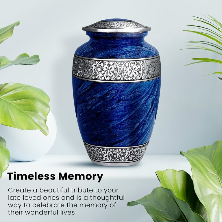 Smartchoice Cremation Urns For Human Ashes Adult - Handcrafted Funeral  Memorial Ashes Urn Royal Blue Cremation Urn 