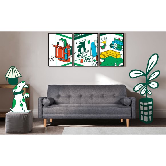 Sofá Cama De Lino Gris Oxford Modelo Sabella Varias Posiciones