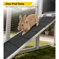 thumbnail image 4 of Aivituvin Two-Tier Rabbit Hutch Outdoor Bunny Cage Indoor with Weatherproof Roof Rabbit Cage with Chew-Proof Ramp and Pull-Out Tray for for Small Animals Black and White, 4 of 9