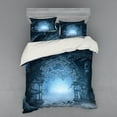 thumbnail image 2 of Ambesonne Scenery Bedding Set 3 Pcs, Foggy Palace, Twin XL, Navy Blue and Grey, 2 of 3