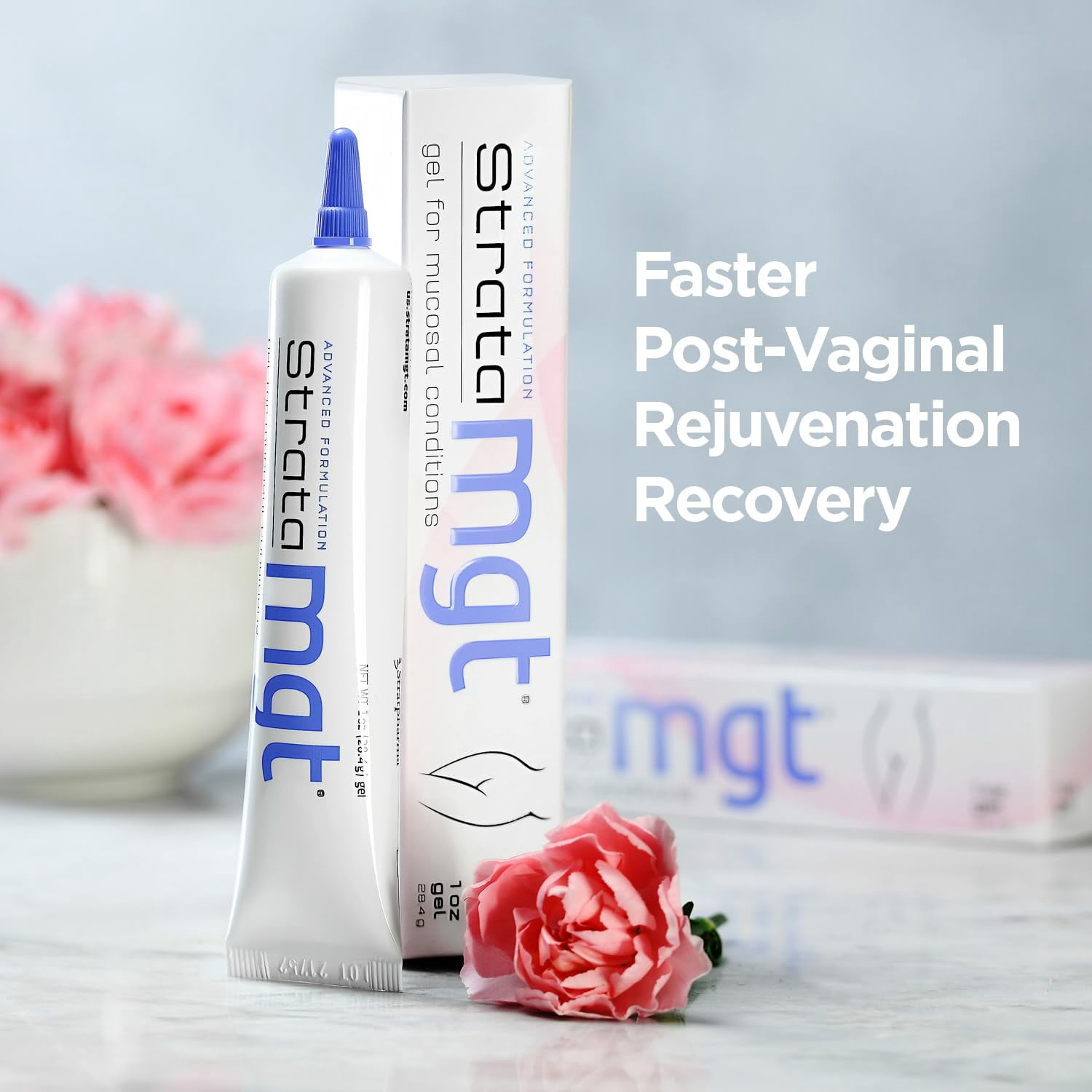 StrataMGT Vaginal Moisturizer, Non-Hormonal & Non-Steroidal, Post Menopause Support for Dryness, Itching and Burning, 1oz / 28.4g
