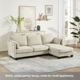 thumbnail image 5 of Howcool Cloud Couch Modular Sectional Sofa 3 Seat 93" L Shaped Convertible Couch Chenille Thick Cushion with Ottoman, Removable & Washable Cover for Living Room,Beige, 5 of 8