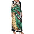 thumbnail image 2 of Large Size Green Dragon Long Sleeved Dress Women Dress for Parties Elegant Chic Evening Dresses, 2 of 7
