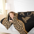 thumbnail image 3 of Erosebridal Fashion Women Letter A Theme Twin Comforter Sets,Kids Leopard Print Bows Bedding Set For Cheetah Lovers,Black Reversible,2 Pieces, 3 of 7