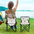 thumbnail image 5 of 600D Oxford Camping Chair Portable Foldable Chair Supports 220 lbs for Picnic, Fishing, Backpacking Small Watercolor Splashes and Dots, 5 of 8