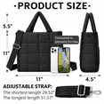 thumbnail image 4 of Puffer Tote Bag for Women, Lightweight Puffy Handbag with Compartments, Quilted Shoulder Bag for Work, Travel, Gym-Jet Black, 4 of 9
