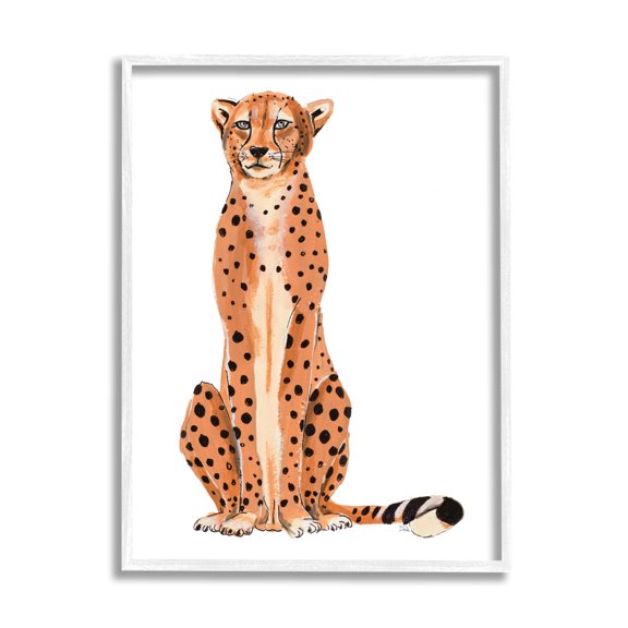 Stupell Industries Cheetah Sitting Down Relaxed Orange Black Spots , 11 x 14, Designed by Patricia Pinto