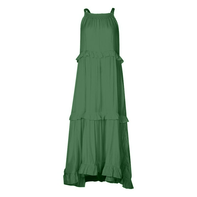 Casual Simplicity Solid Patchwork Halter A Line Dresses(4 Colors) Casual Simplicity Solid Patchwork Halter A Line Dresses(4 Colors)