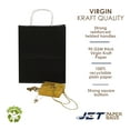 thumbnail image 6 of Jet Paper Bags 50 PCS 8 1/2" x 5" x 10H" CARA Black Kraft Paper Shopping Bags with Twisted Handles, 6 of 9