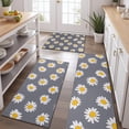 thumbnail image 2 of Gray White Flower Pattern Kitchen Rugs Sets Of 3,Kitchen Runner Rugs Non Skid Washable,Decorative Kitchen Floor Mats for Kitchen,Sink,Laundry,17"x30"+ 17"x47" + 17"x59", 2 of 6