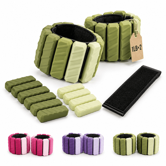 Adjustable Ankle Weights Washable Wrist And For Women Men Set Of 2/4 (1lb Each) Silicone Arm Leg Home Gym Workout Running Yoga Ex