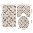 thumbnail image 3 of White Highland Cow Flower Bathtub Pattern Bathroom Rugs Sets 3 Piece,Toilet Cover Set,Absorbent Non Slip Bathroom Mats Sets with U-Shaped Contour Rug Toilet Rug Set, 3 of 5