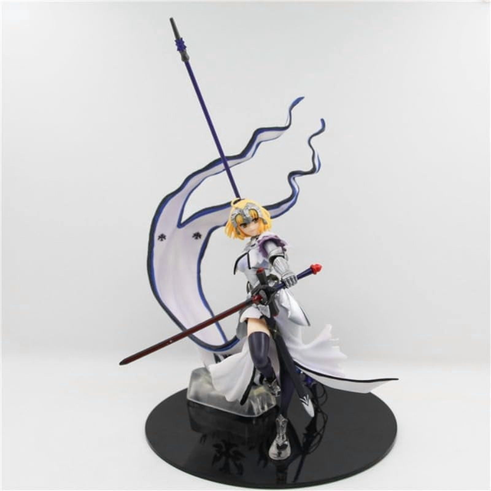 Joan of Arc Figure Long Gun Fighting Joan of Arc Anime Figures 24cm/9.4inch Handmade PVC Cartoon Manga Game Character Model Decoration Craft Gift (White)