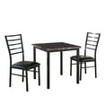 thumbnail image 3 of Maxen 3 Piece Kitchen Dining Set, Black Metal Frame & Faux Marble Top, Square Contemporary (Table & 2 Chairs), 3 of 7