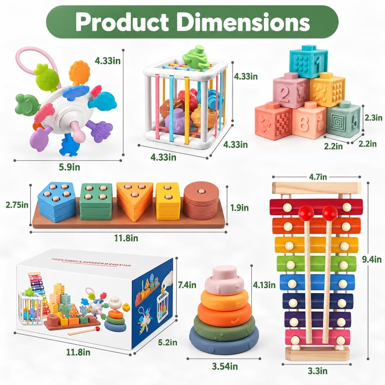 Rirool 38-Piece 6-in-1 Montessori Sensory Toy Set photo 7