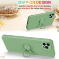 thumbnail image 4 of Case for iPhone 15 Pro Max（2023 Released）, Silicone Case with Ring 360°rotatable Kickstand Support Magnetic Car Mount，Protective Cover with Strap Lanyard (Light Green), 4 of 14