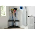 Rubbermaid Corner Tool Tower, Garage Storage, Holds 30 Tools, Black