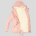 thumbnail image 6 of VNKIDY Women's Coat Autumn Winter Solid Color Plush Lined Hooded Parka Long Sleeve Zipper Thermal Practical Cozy Style Coat For Casual Daily Streetwear Activities Cozy Outerwear, 6 of 8