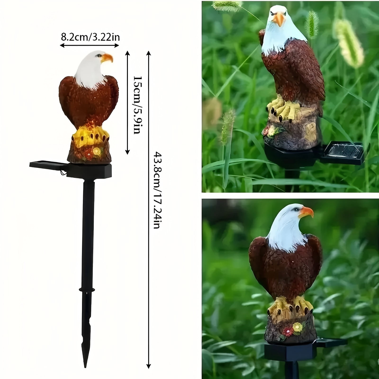 Lendour Solar Light Eagle Garden Pathway Light, Landscape Lights Pathway for Patio Garden Outdoor Decoration, 2Pack