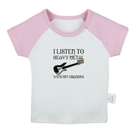 

I Listen To Heavy Metal With My Grandpa Funny T shirt For Baby Newborn Babies T-shirts Infant Tops 0-24M Kids Graphic Tees Clothing (Short Pink Raglan T-shirt 18-24 Months)