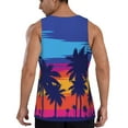 thumbnail image 3 of Fotbe Beach with Palm Trees Pattern Men's Quick Dry Workout Tank Top Gym Muscle Tee Fitness Bodybuilding Sleeveless T Shirt Breathable Workout Shirt-Medium, 3 of 9