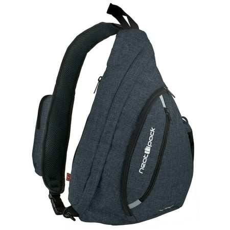 Versatile Canvas Sling Bag Backpack with RFID Security Pocket and Multi Compartments