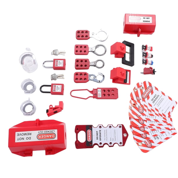 Kit De Bloqueo De Seguridad Loto, Kit De Etiquetado De Bloqueo De Cable De Acero Inoxidable Universal Fácil De Usar Con Abrazadera En Candado De Seguridad Con Bloqueo De Disyuntor