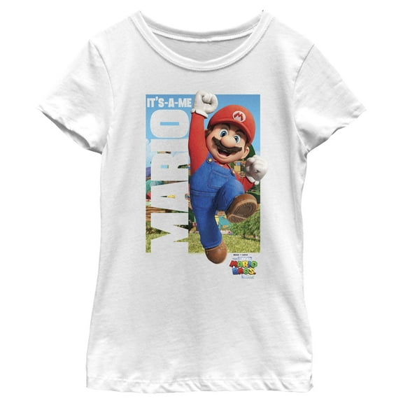 Girl's The Super Mario Bros. Movie Mario It's-A-Me Poster  Graphic Tee White X Small