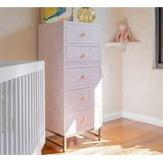 Soft Pink Bone Inlay Tallboy, Bone Inlay Tallboy Cabinet, Baby Armoire, Baby Cabinet pink