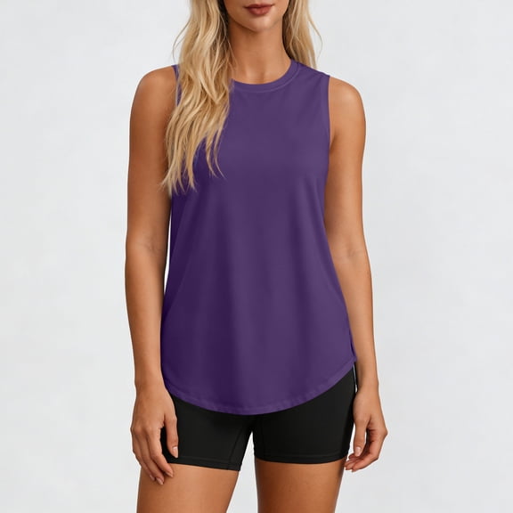 Neewe Workout Tank Tops Woman UPF 50 Yoga Tanks Quick Dry Sleeveless Gym Shirts with Side Slits Loose Fit Athletic Top