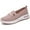 Pink, variant on DADAWEN Women's Slip On Knit Flats Shoes Mesh Walking Loafers Shoes Casual Work Nursing Sneakers Gray 6.5US