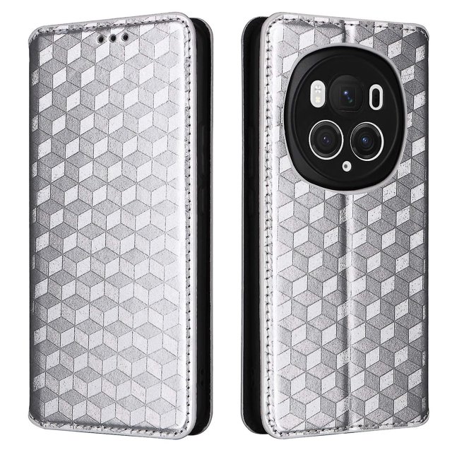 Pour Honor Magic6 Pro 5g Étui en Cuir Imprimé Losange Étui à Rabat