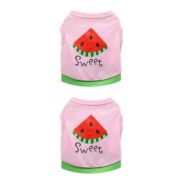 Camisa Chalecos de Algodón de Verano Greeniant Disfraces Estampado Sandía Rosa Verde M 2Conjunto