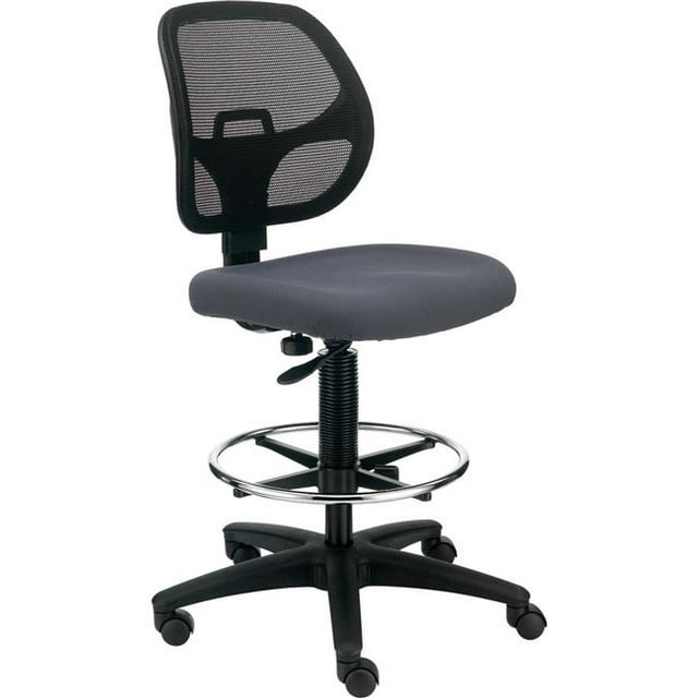 Global Industrial 695645GY Interion Armless Fabric Mesh Drafting Stool - Gray
