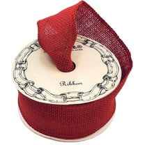 Christmas Red Burlap Wired Ribbon - 2 1/2" x 10 Yards, Wreath, Farmhouse, Easter, Memorial Day, Gift Basket, 4th of July, Valentine's Day, President's Day
