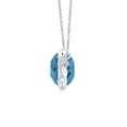 thumbnail image 2 of ANGARA Natural Round 2.9 ct London Blue Topaz Candy Pendant with Diamond Accents in 14K White Gold for Women (Size-9mm) | November Birthstone Jewelry for Women | London Blue Topaz Pendant Necklace, 2 of 9