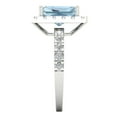 thumbnail image 3 of 3.84 ct Brilliant Emerald Cut VVS1 Natural Sky Blue Topaz 14k White Solid Gold Halo Solitaire with Accents Wedding Bridal Anniversary Engagement Ring size 9.25, 3 of 7