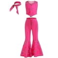 thumbnail image 3 of Disfraz de Barbie para niñas, chaleco rosa, pantalones largos con bufanda, disfraz de película, traje de Cosplay para niños, vestido elegante de Carnaval de Halloween, 3 of 4