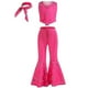 thumbnail image 3 of Disfraz de Barbie para niñas, chaleco rosa, pantalones largos con bufanda, disfraz de película, traje de Cosplay para niños, vestido elegante de Carnaval de Halloween, 3 of 4