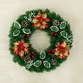 thumbnail image 4 of Pine Artificial Christmas Bowknot Wreath Front Door Hanging Shine Christmas Ball Garland Ornament, 4 of 8