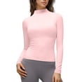 thumbnail image 2 of Weikingp Tight Fitting Shirts For Women，Basic Tees For Women Scrub Undershirt Long Sleeve Long Sleeve Shirts Long Sleeve Tight Shirts For Women Full Length Tops For Women Pink S, 2 of 8