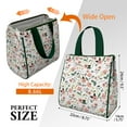 thumbnail image 3 of Pioneer Flower Floral Print Pattern Insulated Lunch Bag for Women & Adults,Large Portable Soft Cooler Lunch Bag,Thermal Food Storage Tote with Pearl Cotton,8.66L,8.75x5.75x9.5 Inch, 3 of 6