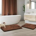 thumbnail image 6 of Clara Clark Set of 2 Absorbent Memory Foam Bath Mat Bathroom Rugs,17x24 Plus 20x32 inch Bath Rugs, Brown, 6 of 6