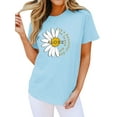 thumbnail image 1 of Femmes C'est une Belle Journée Lettre Marguerite Imprimé Manches Courtes T-Shirt, 1 of 6