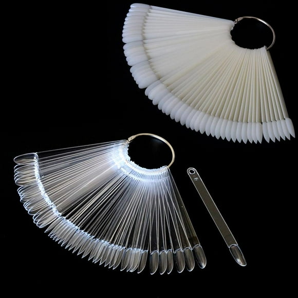 Nail Art Tips Ring Stick Color Card Plates Nail Polish Display Ring Sticks Para Exhibición Y Práctica Diy Nail Art Nail Studios 100 Uds Yuarrent CE005956-00