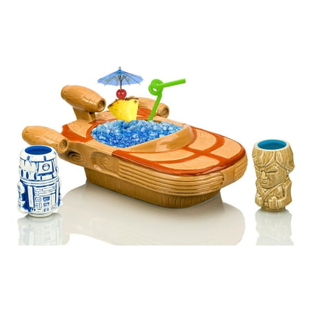 Geeki Tikis Star Wars Landspeeder Punch Bowl with Luke and R2-D2 Mini Muglets