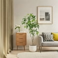 thumbnail image 4 of Artificial Tree, Faux Plants Indoor Outdoor, Tall Faux Plants In Pot, Artificial Plants With Lifelike Foliage Faux Pachira Aquatica Tree For Home Office Decor, 4 of 8